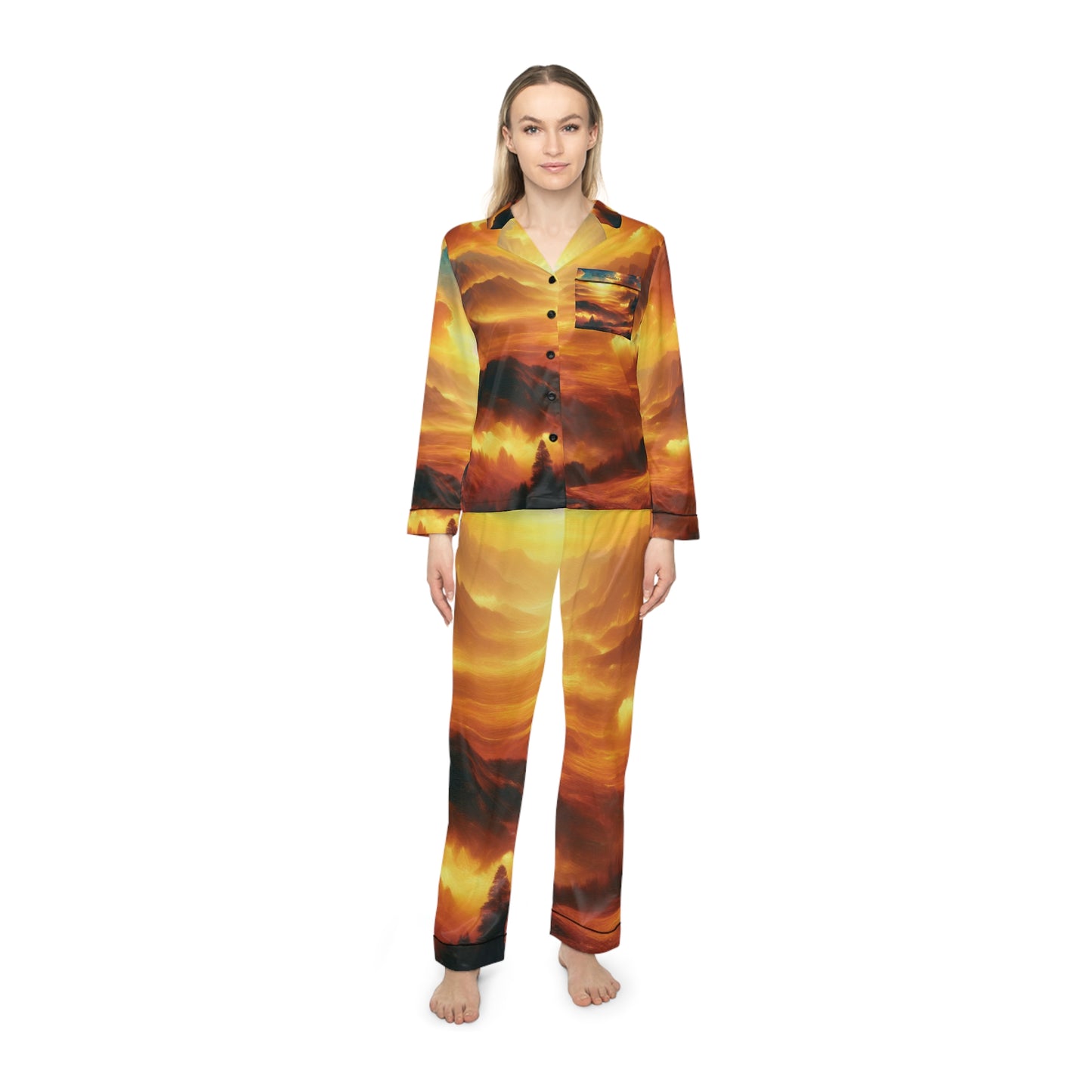 Women's Satin Pajamas (AOP)